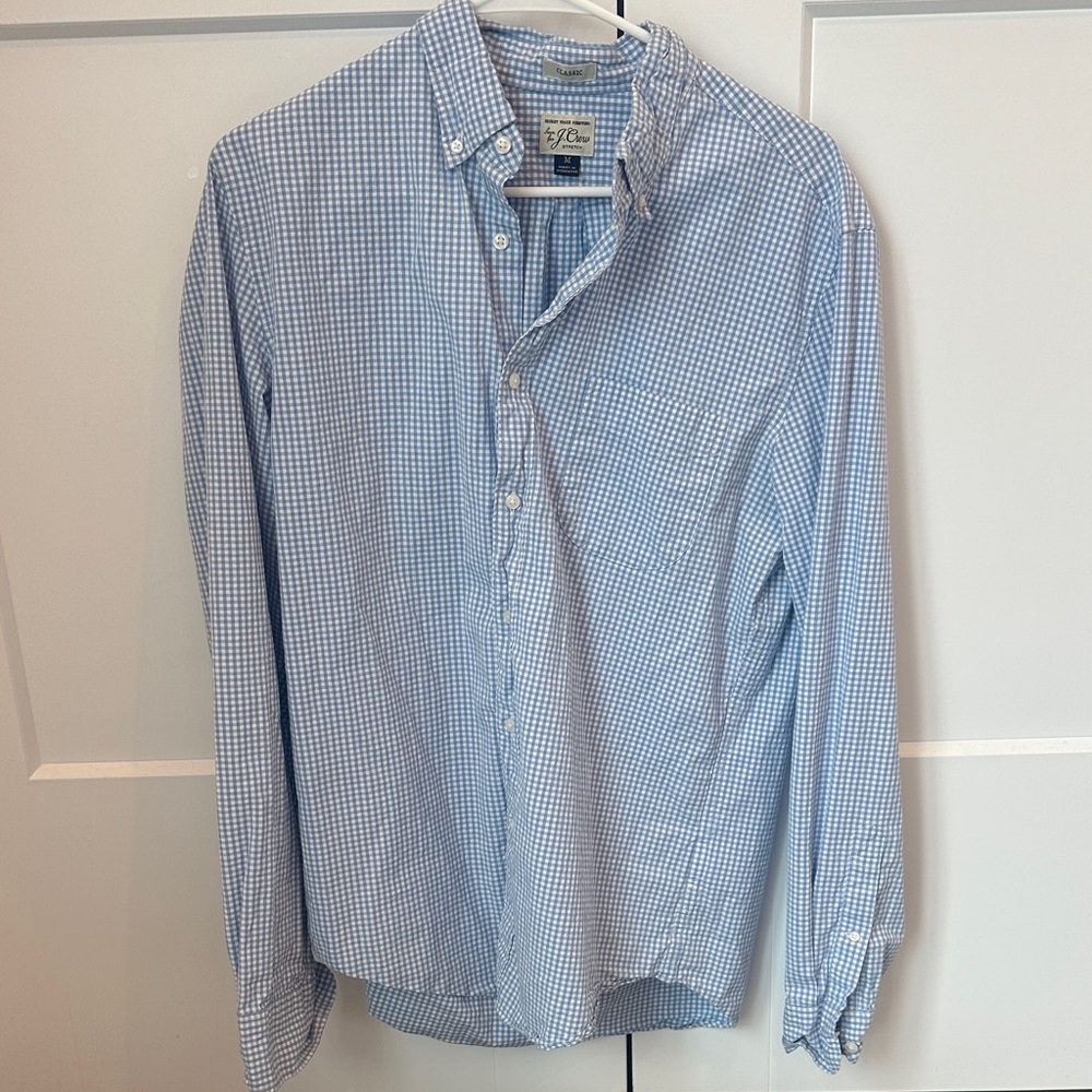 J. Crew Blue Gingham Button-Down Shirt